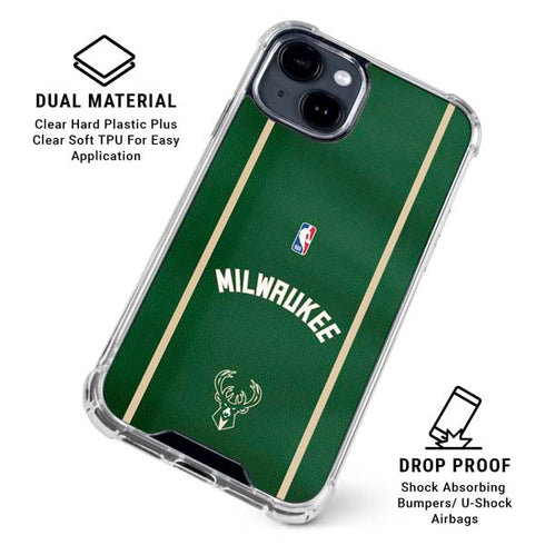 NBA Milwaukee Bucks Jersey iPhone 15 Clear Case